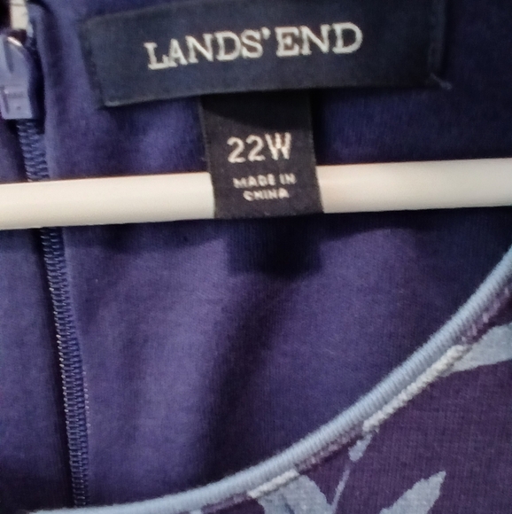 Land's End Floral Sleeveless Dress With Pockets Blue and Orange Womens 22W - Picture 5 of 8